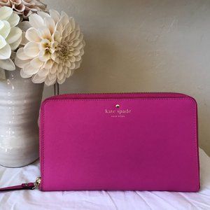 Kate Spade - Grand Street Leather Travel Wallet - Pink